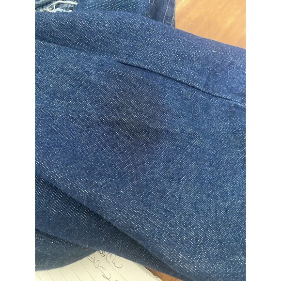 Denim Dress Fringe Western Snap Back Straight Wriggle 4 Small Vintage 80s READ - Picture 5 of 5